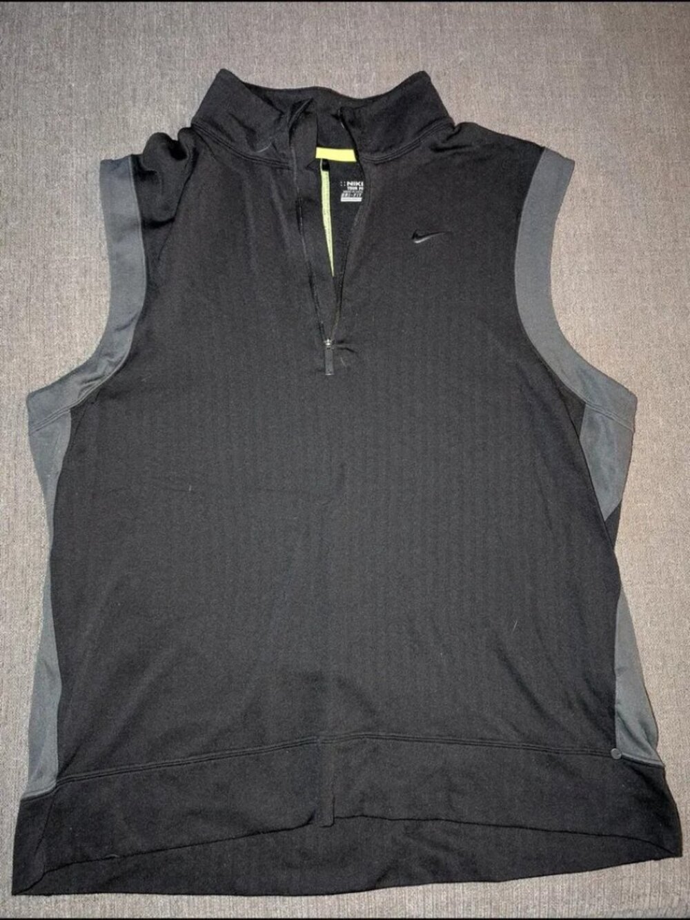 Nike Black & Gray Sleeveless Quarter-Zip Vest